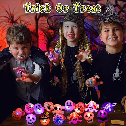 🎁LED-Licht Halloween Leuchtring😍 – Set mit 50 Stück