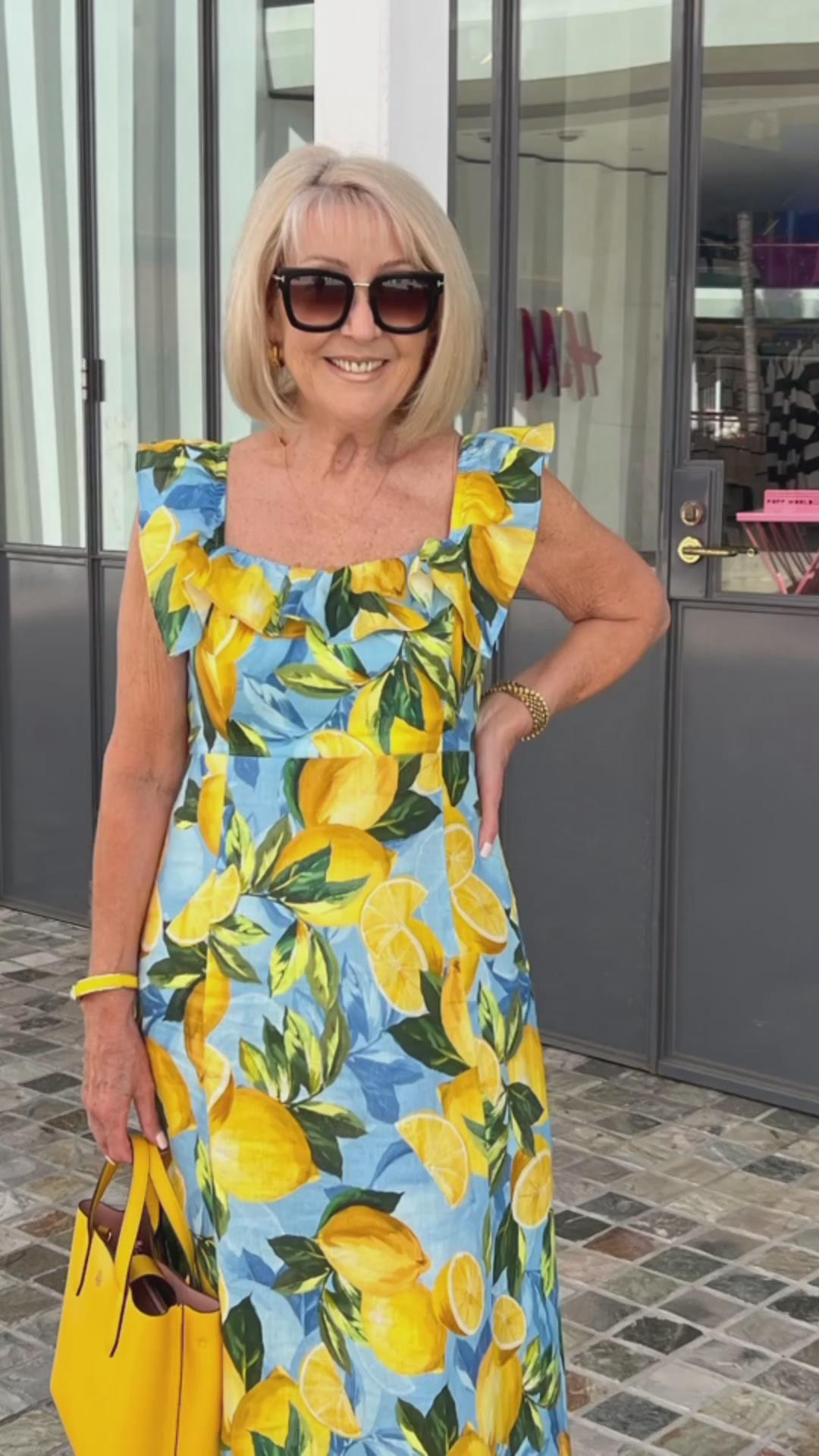 💥Sommersalg - 50 % rabatt🍋Plus size sitronprint tunikakjole
