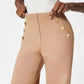 👖In drei Längen erhältlich🔥Hoch elastische Hose mit Knopfverschluss und weitem Bein für eine figurformende Wirkung