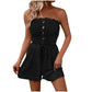 🔥👗Letzter Tag-Aktion: 50 % RABATT💃 Damen-Trägerloses Rüschenverziertes Gerafftes Vorderseite-Binden-Breitbein-Tuberompers