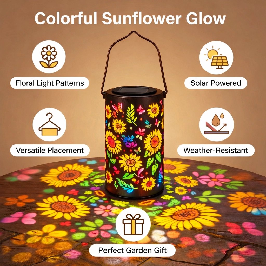 🔥HEISSER ANGEBOT 49 % RABATT 🌞Bunte Sonnenblumen-Solar-Gartenlaterne