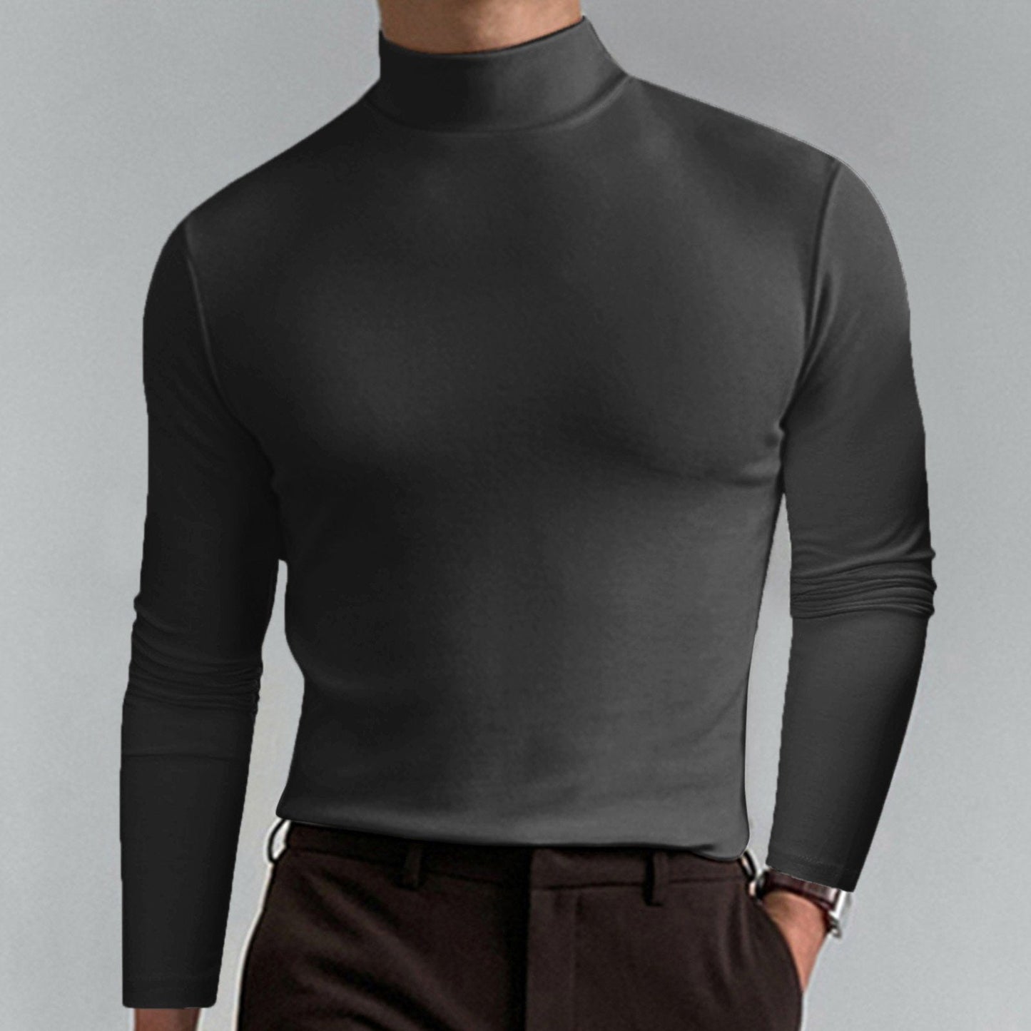 🔥Solange der Vorrat reicht 40 % Rabatt!🎉Slim Fit Langarm-T-Shirt für Herren mit Stehkragen