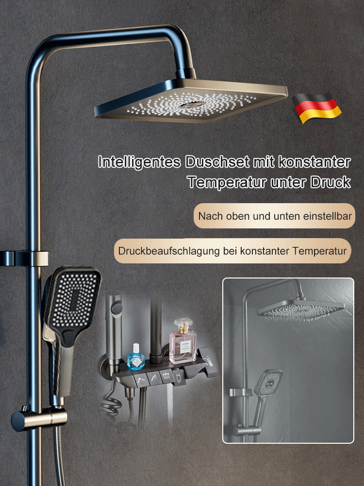 🛍️ 57 % Rabatt – Duschset mit Aufputz-Armatur, wandmontiert & Brauseset, Vollkupfer, Druckverstärkung, Thermostat – für den täglichen Gebrauch 🚿