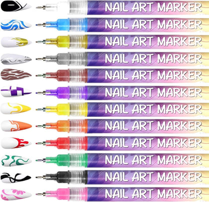 🎨Kreatives Nageldesign-Set mit 12 Farben – geeignet für Nageldesign-Begeisterte jeden Alters