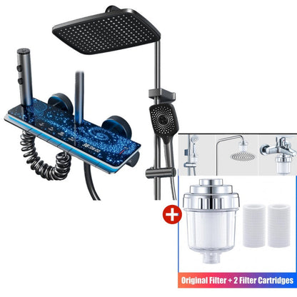 🥳2026 HOT SALE🥳💞50K+ VERKAUFT!💧🌙 50% RABATT! Duschsystem mit Digitalanzeige – Sternenhimmel-LED, integrierte Ablage. 4 Strahlarten, Legierungskorpus. Spa für Zuhause. ✨🚿
