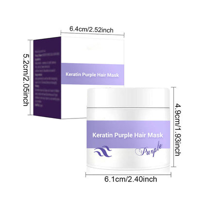 ✨Durée limitée Achetez 3 obtenez 2gratuit✨🧴💛 Masque pour cheveux Keratynowa Fioletowa&Laisser flotter les cheveux au vent