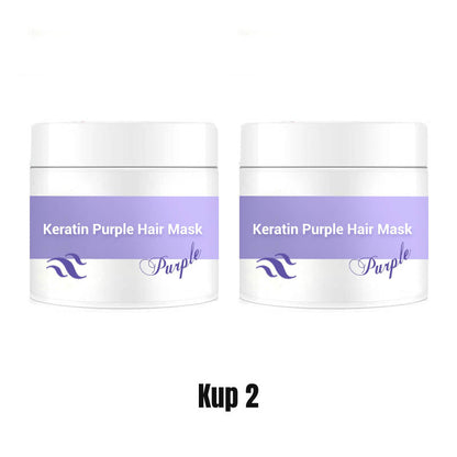 ✨Durée limitée Achetez 3 obtenez 2gratuit✨🧴💛 Masque pour cheveux Keratynowa Fioletowa&Laisser flotter les cheveux au vent