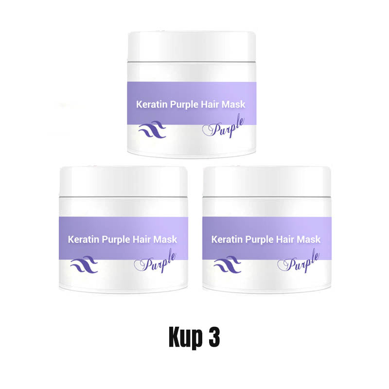 ✨Durée limitée Achetez 3 obtenez 2gratuit✨🧴💛 Masque pour cheveux Keratynowa Fioletowa&Laisser flotter les cheveux au vent