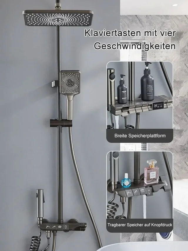 🛍️ 57 % Rabatt – Duschset mit Aufputz-Armatur, wandmontiert & Brauseset, Vollkupfer, Druckverstärkung, Thermostat – für den täglichen Gebrauch 🚿