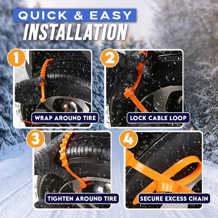 ⛓️ 50% RABATT! 🚗 Rutschfeste Schneeketten – Einfache Montage, Hoher Grip auf Eis/Schnee & Maximale Winter-Sicherheit ❄️