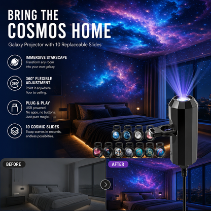 Plug-and-Play-HD-Projektor „Galaxy & Ocean“ als Nachtlicht🥳Über 50.000 zufriedene Nutzer