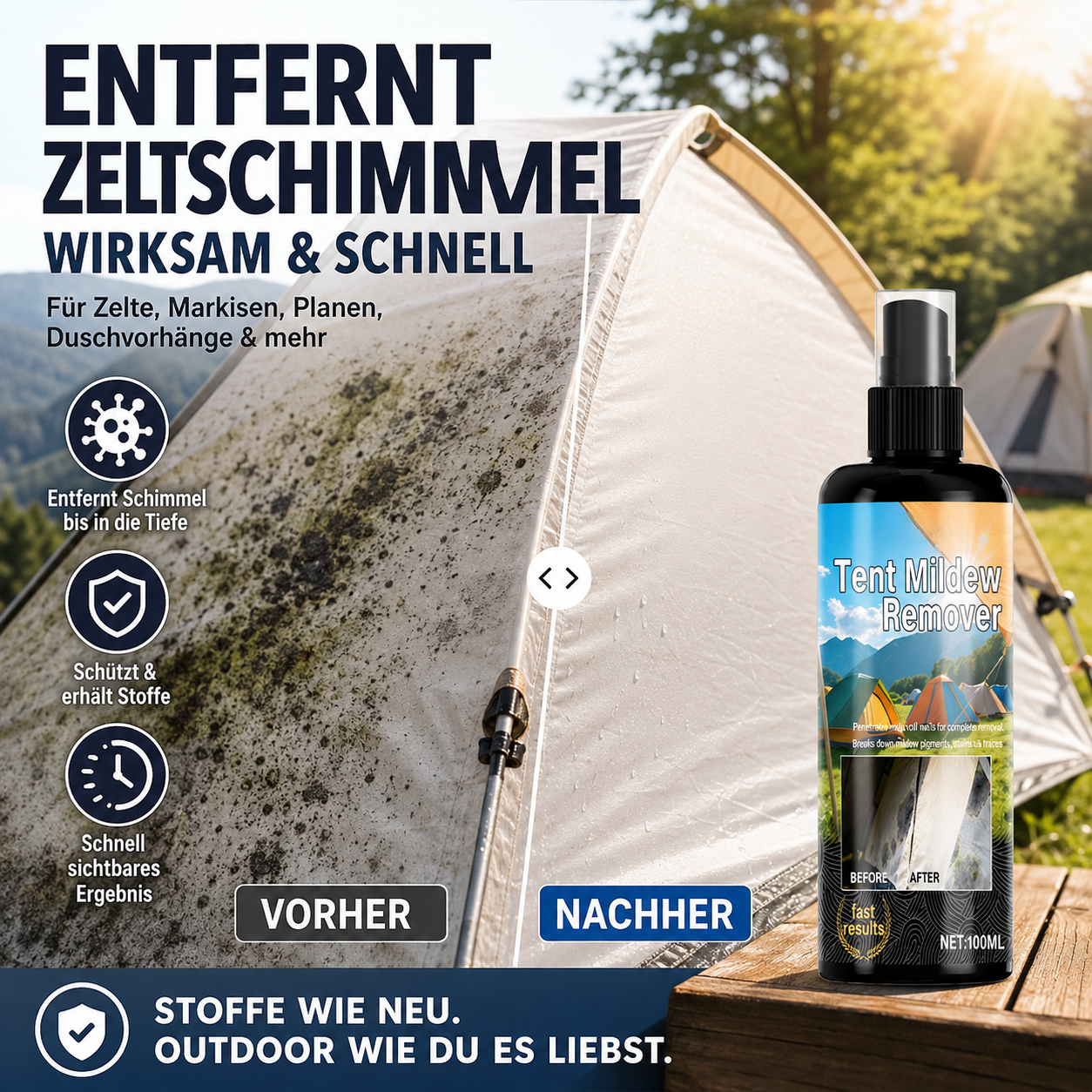 🥳2026 HEISSER VERKAUF🥳✨Schimmelentferner für den Außenbereichh – einfach aufsprühen, entfernt Schimmel sofort🏕️ 💪