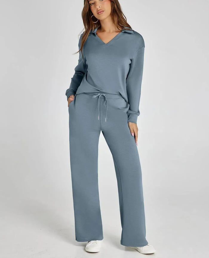 🥰Heißer Verkauf 49% Rabatt🍂2-teiliges Lounge-Set mit langen Ärmeln für Damen