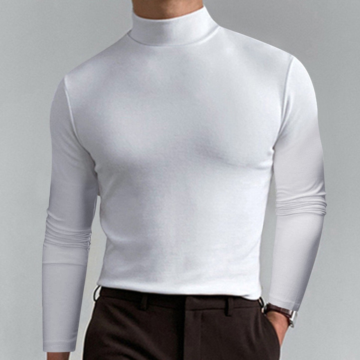 🔥55% Rabatt🔥Slim Fit Langarm-T-Shirt für Herren mit Stehkragen