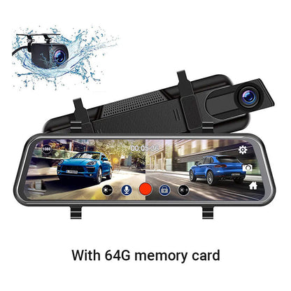 👁️10-Zoll-Rückfahrkamera & Dashcam mit vollem Touchscreen – 1296P HD-Nachtsicht, Dual-Objektiv – ideal für sicheres Fahren & Parken🚗📹