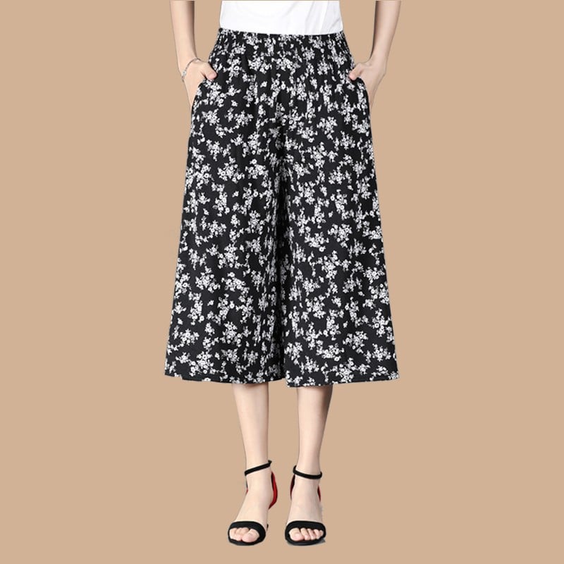 🔥VENDITA CALDA🔥Culottes da donna a gamba larga con chiffon plissettato