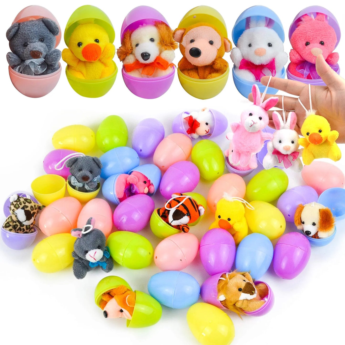 💎 50% RABATT! 💎 Tierischer Schlüsselanhänger im Ei – 12/24/36 Mini-Plüschtiere in bunten Ostereiern, ohne Süßigkeiten 🐣🐰