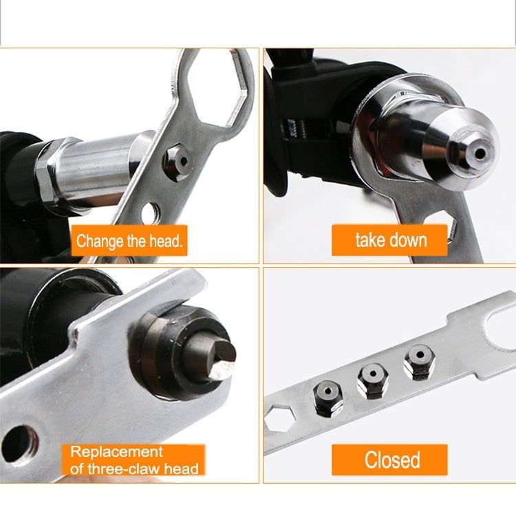 💥Hot Sale 49% OFF💥 Professional rivet gun adapter set with 4 different matching nozzle screws