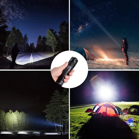 🔦 64 % Rabatt! 🎉 Wiederaufladbare Taschenlampe mit 90.000 Lumen – Extrem hell, wasserdicht und mit langer Akkulaufzeit 📦