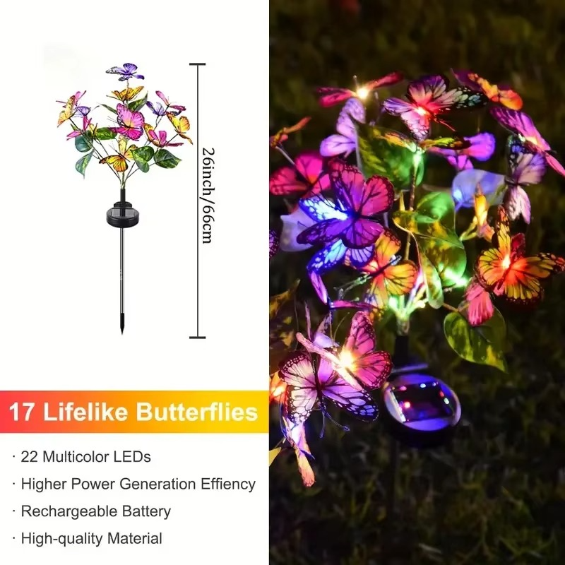 🔥 Zeitlich begrenztes Angebot | 🦋 Solarbetriebene Schmetterlingslampe für den Außenbereich 💐