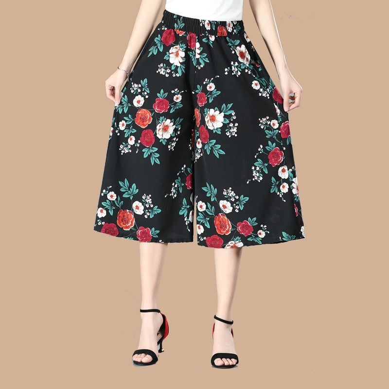 🔥VENDITA CALDA🔥Culottes da donna a gamba larga con chiffon plissettato