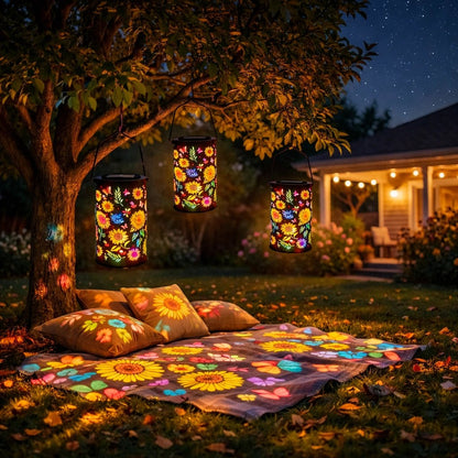 🔥HEISSER ANGEBOT 49 % RABATT 🌞Bunte Sonnenblumen-Solar-Gartenlaterne