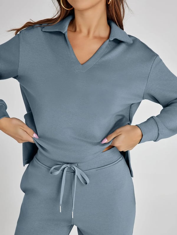 🥰Heißer Verkauf 49% Rabatt🍂2-teiliges Lounge-Set mit langen Ärmeln für Damen
