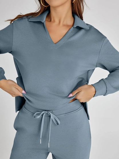 🥰Heißer Verkauf 49% Rabatt🍂2-teiliges Lounge-Set mit langen Ärmeln für Damen