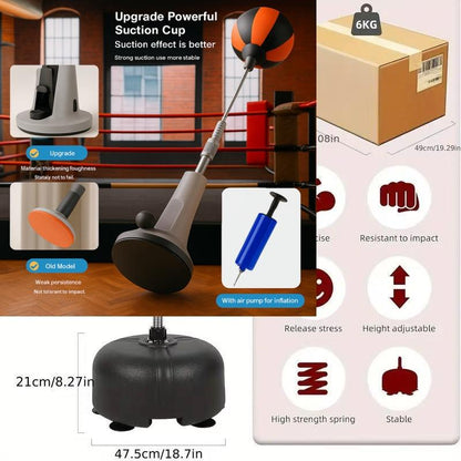 🥊 60% RABATT! 💪 Hochwertiger Box-Speedball mit Ständer – Höhenverstellbar, 360°-Rückprall & Ideal Für Jugendliche, Erwachsene & Heimgebrauch 🏠