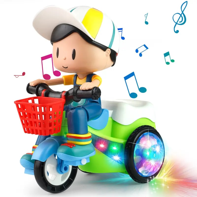 🚲 50% RABATT! 🎁 Akrobatisches Kinder-Dreirad – 360° Drehung, Musik & Lichter – Sicher & langlebig für Kinder 1–4 ✨