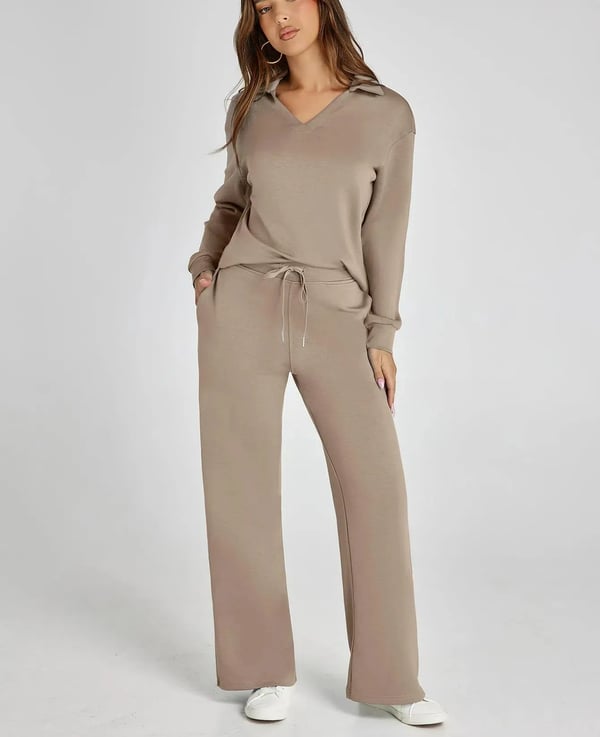 🥰Heißer Verkauf 49% Rabatt🍂2-teiliges Lounge-Set mit langen Ärmeln für Damen