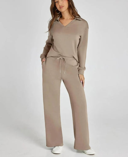 🥰Heißer Verkauf 49% Rabatt🍂2-teiliges Lounge-Set mit langen Ärmeln für Damen
