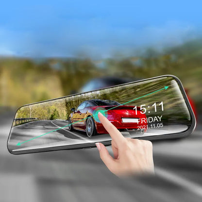 👁️10-Zoll-Rückfahrkamera & Dashcam mit vollem Touchscreen – 1296P HD-Nachtsicht, Dual-Objektiv – ideal für sicheres Fahren & Parken🚗📹