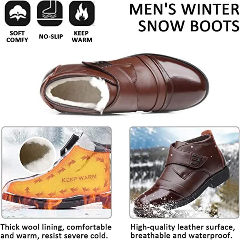 Warme heren sneeuwschoenen met imitatiebontvoering en enkels✈️🔥