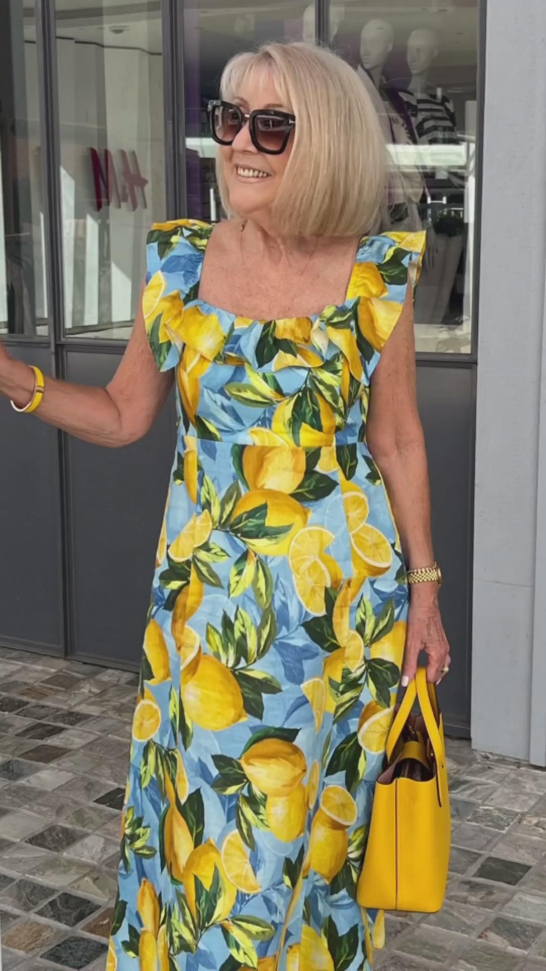 💥Sommersalg - 50 % rabatt🍋Plus size sitronprint tunikakjole