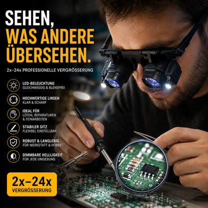 🔍 50% RABATT! ⏰ LED-Präzisionslupe für Elektronik und Handwerk – Verstellbarer Ständer & 10-20X Zoom – Perfekt für Löten, Uhrenreparatur oder Miniaturmalerei – handsfree & hell 🛠️