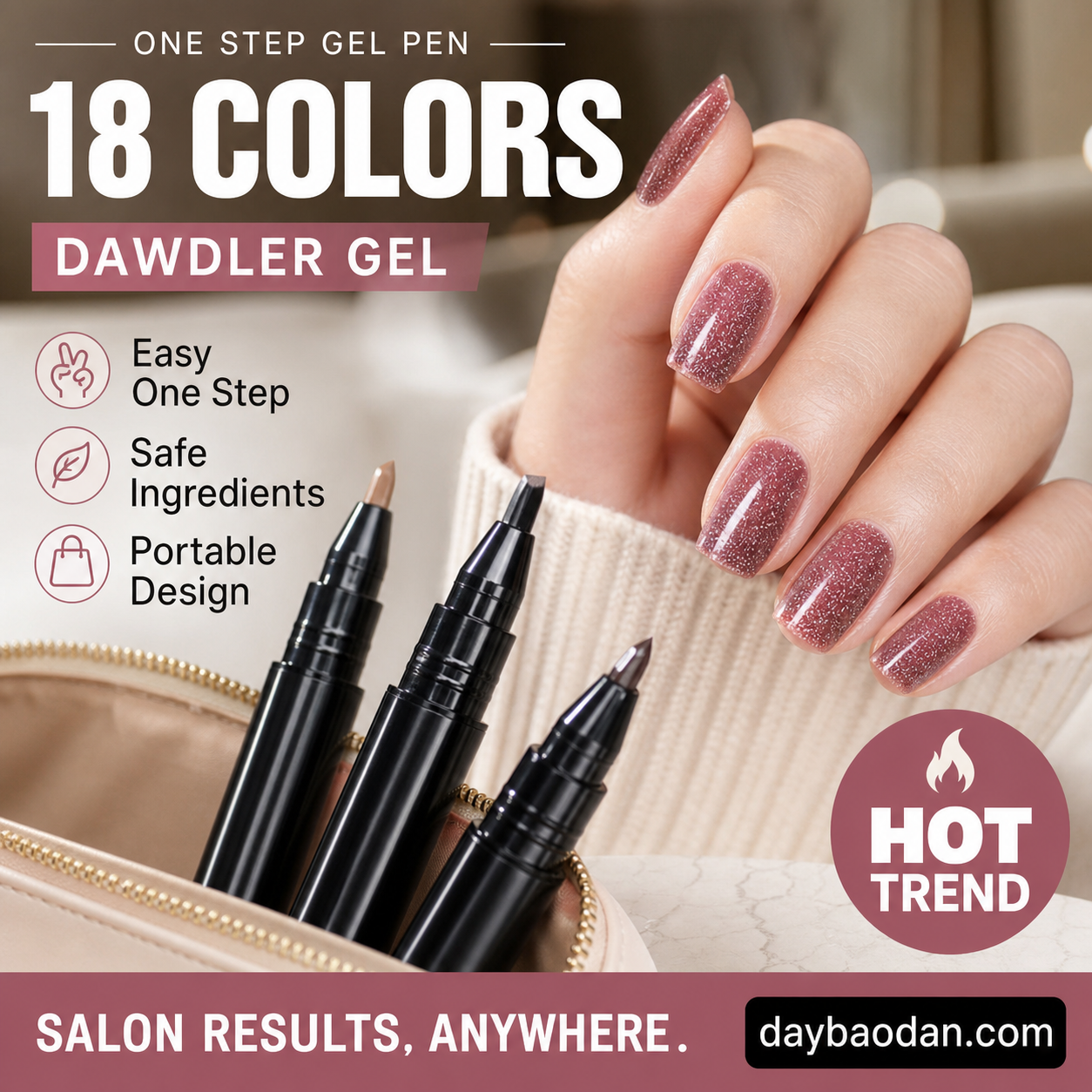 💅✨ 1 KAUFEN, 1 GRATIS! Ein-Schritt-Nagellackstift – Inkl. kostenloser Mini-UV-Nagellampe – Schnell trocknend & deckend – Perfekt für schnelle Maniküre zu Hause 🎁