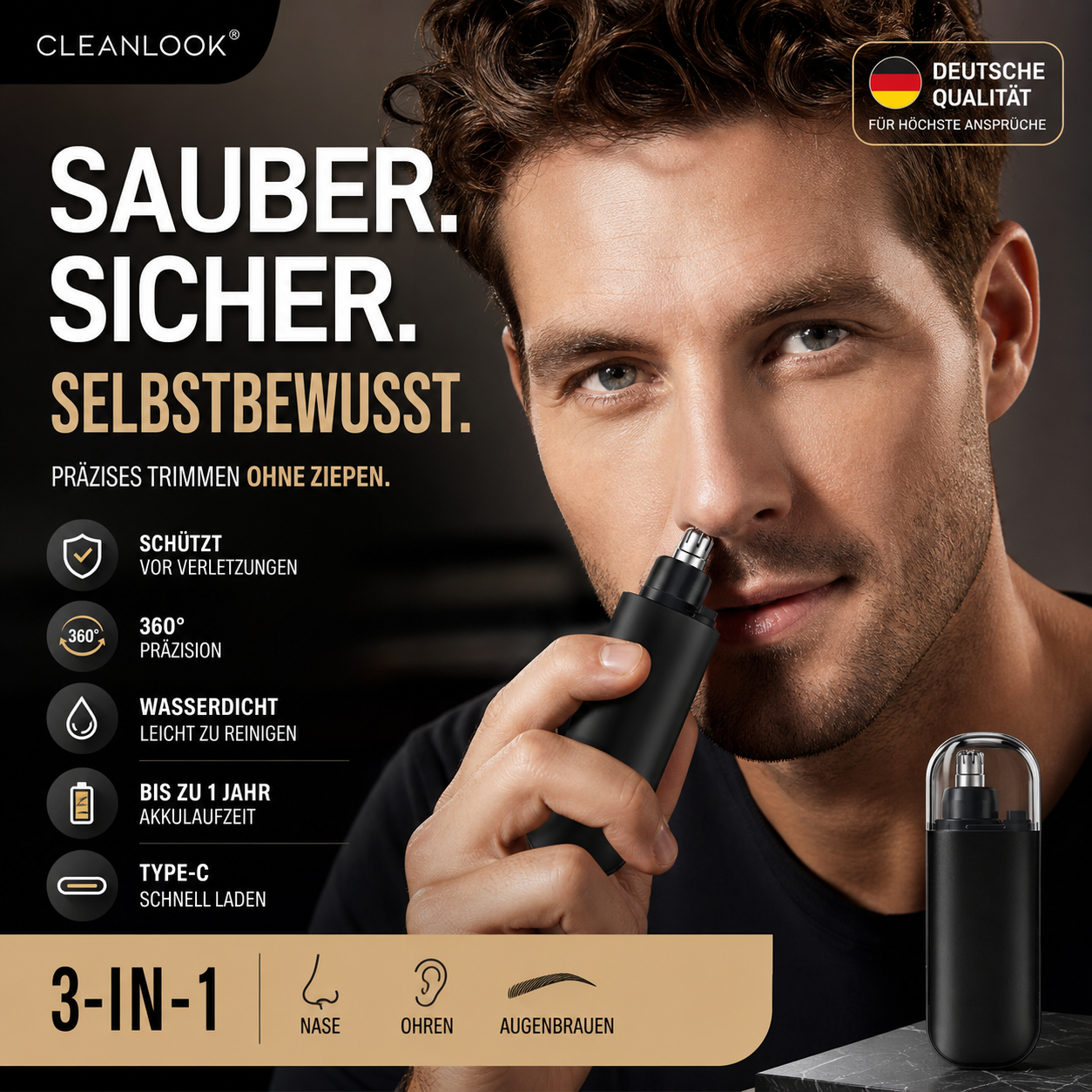 🔥 Heute -50 %! 👃 Elektrischer Nasen- & Ohrhaartrimmer – präzise, wiederaufladbar & kompakt