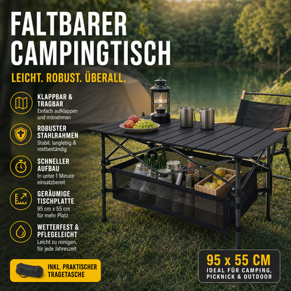 🏕️50% RABATT! 🪑 Tragbarer Campingtisch – Klappbar, stabil & schnell aufgebaut – Ideal für Camping, Picknick & Strand ☀️