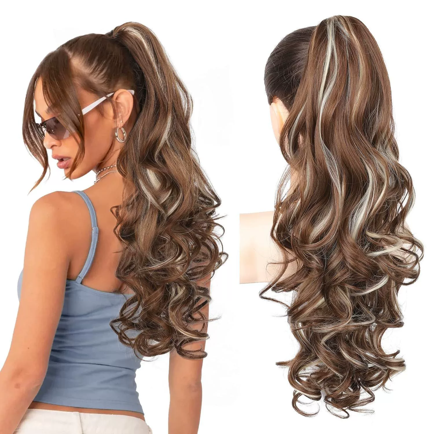 💜Zeitlich begrenzte Aktion 40 % Rabatt💜Clip-on-Haarverlängerung für welligen Pferdeschwanz
