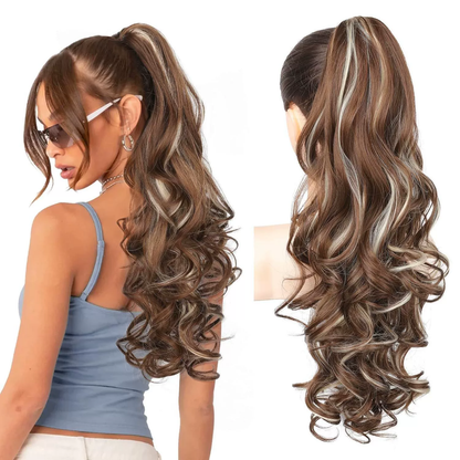 💜Zeitlich begrenzte Aktion 40 % Rabatt💜Clip-on-Haarverlängerung für welligen Pferdeschwanz