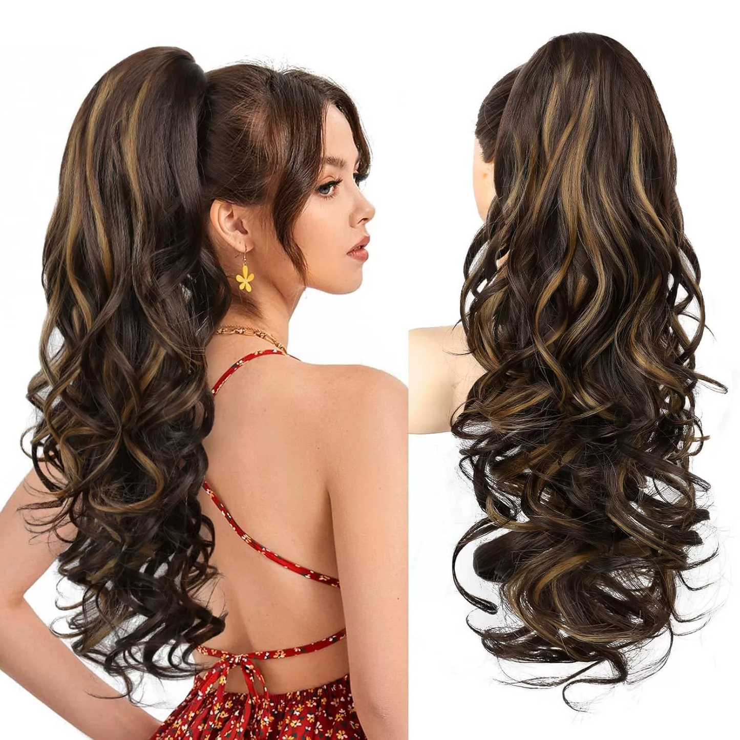 💜Zeitlich begrenzte Aktion 40 % Rabatt💜Clip-on-Haarverlängerung für welligen Pferdeschwanz