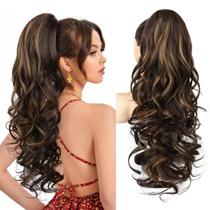 💜Zeitlich begrenzte Aktion 40 % Rabatt💜Clip-on-Haarverlängerung für welligen Pferdeschwanz