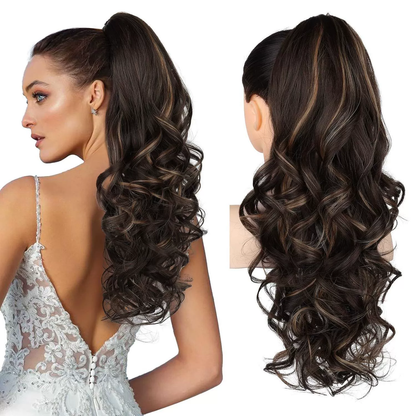 💜Zeitlich begrenzte Aktion 40 % Rabatt💜Clip-on-Haarverlängerung für welligen Pferdeschwanz