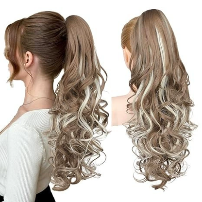 💜Zeitlich begrenzte Aktion 40 % Rabatt💜Clip-on-Haarverlängerung für welligen Pferdeschwanz