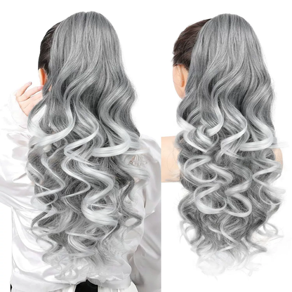 💜Zeitlich begrenzte Aktion 40 % Rabatt💜Clip-on-Haarverlängerung für welligen Pferdeschwanz