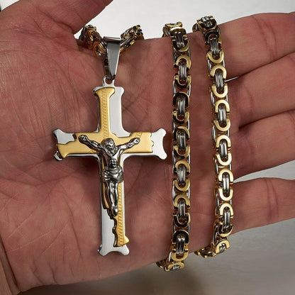 ✝️50 % RABATT⏰ Edelstahl‑Kruzifix‑Halskette, stilvolles Schmuckstück für Geschenk & Alltag