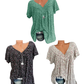 👚 50% RABATT! 🌸 Damen Kurzarmbluse mit Frühlingsblumenprint – V-Ausschnitt, Atmungsaktiv & Knitterfrei 🌿