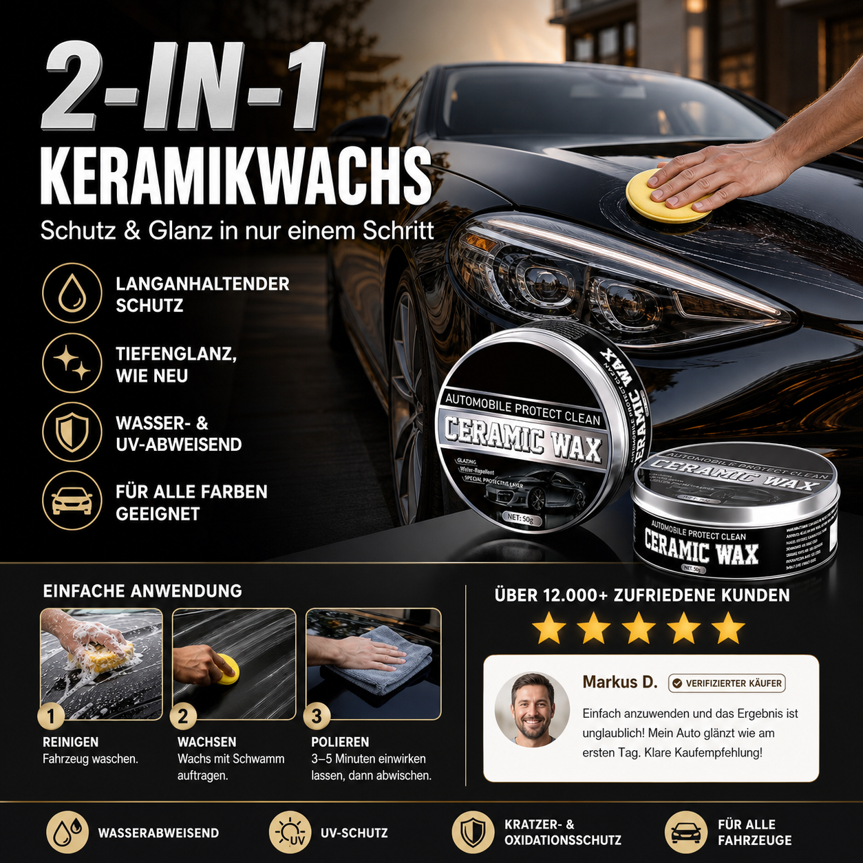 🔥🚗2-in-1-Polier- und Schutzwachspaste aus Titan-Keramik