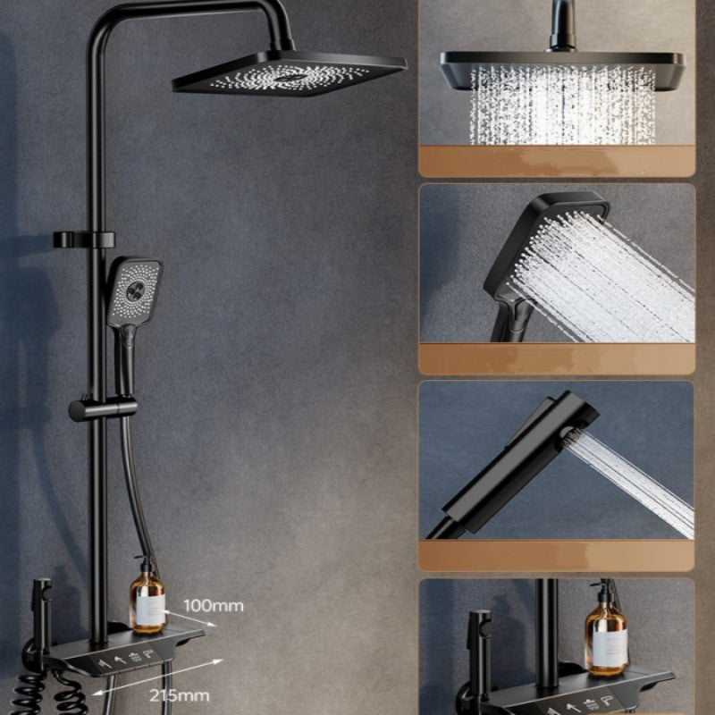 🛍️ 57 % Rabatt – Duschset mit Aufputz-Armatur, wandmontiert & Brauseset, Vollkupfer, Druckverstärkung, Thermostat – für den täglichen Gebrauch 🚿